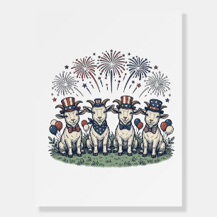 Patriotic Goats Fireworks Vintage Shirt Design_1 Foam Board