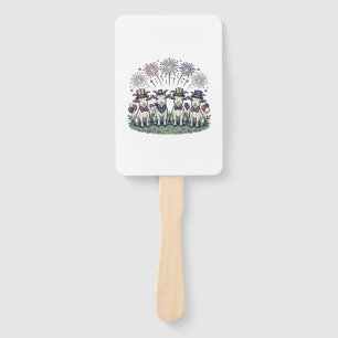 Patriotic Goats Fireworks Vintage Shirt Design_1 Hand Fan