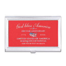 Patriotic God Bless America 250 Semiquincentennial Business Card Case
