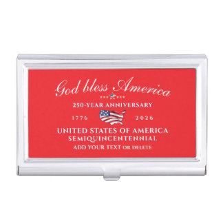 Patriotic God Bless America 250 Semiquincentennial Business Card Case
