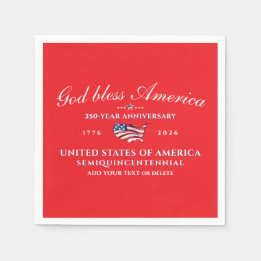Patriotic God Bless America 250 Semiquincentennial Napkins