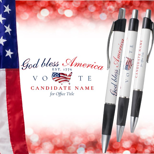 Patriotic God Bless America 250 Semiquincentennial Pen (God Bless America 250 Semiquincentennial Patriotic Custom Keepsake Campaign Donors Volunteers Staff)