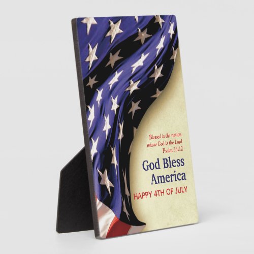 Patriotic GOD BLESS AMERICA 4th JULY Plaque