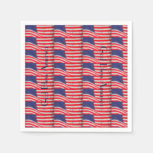 Patriotic, God Bless America, 4th of July Paper Napkins