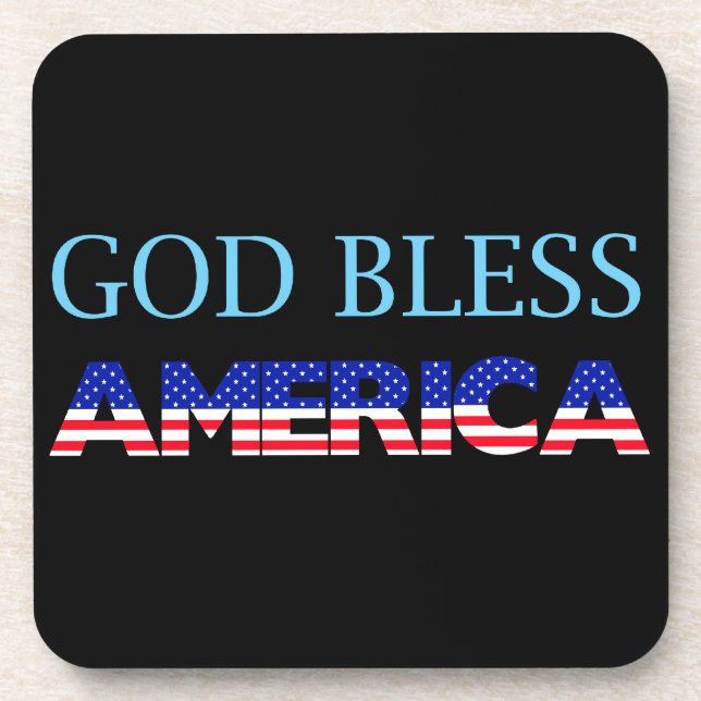 Patriotic God Bless America Beverage Coaster (Front)