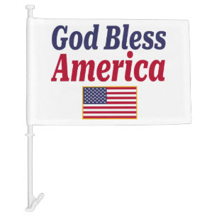 Patriotic God Bless America Car Flag