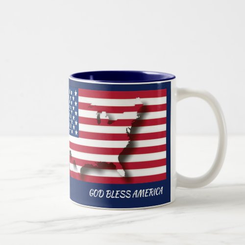 Patriotic GOD BLESS AMERICA Christian Two_Tone Coffee Mug
