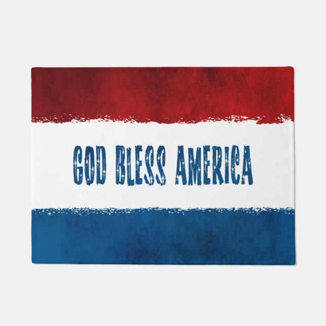 Patriotic God Bless America Door Mat (Front)