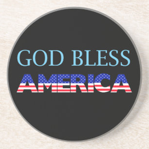 Patriotic God Bless America Drink Coaster