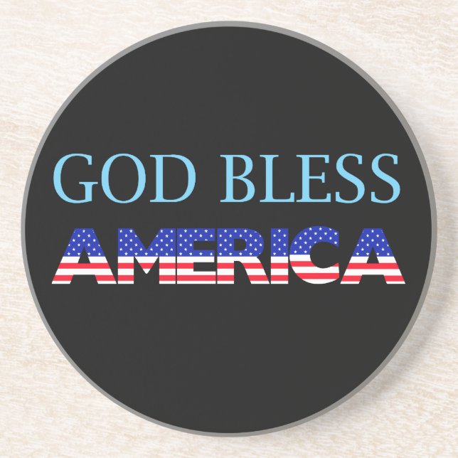 Patriotic God Bless America Drink Coaster (Front)
