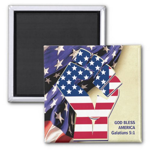 Patriotic GOD BLESS AMERICA Flag Magnet
