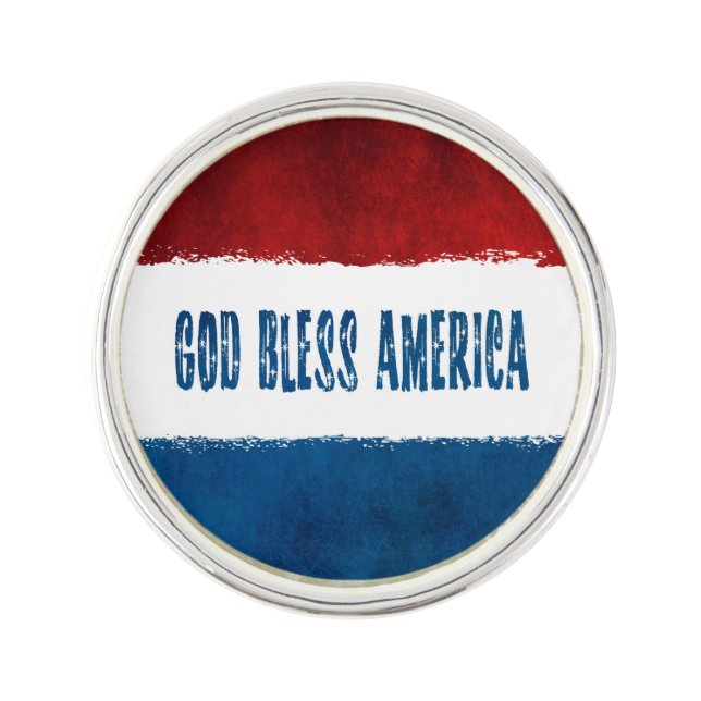 Patriotic God Bless America Lapel Pin (Front)