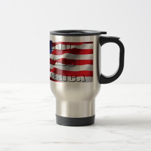 Patriotic God Bless America On The American Flag Travel Mug