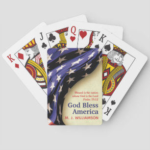 Patriotic GOD BLESS AMERICA Personalized Poker Cards