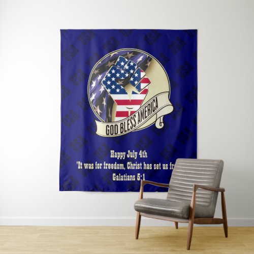 Patriotic GOD BLESS AMERICA Tapestry