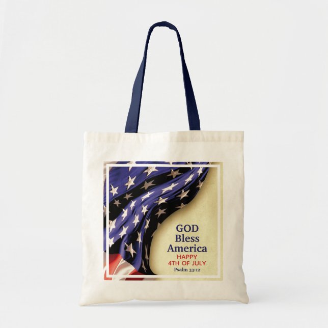 Patriotic GOD BLESS AMERICA Tote Bag (Front)