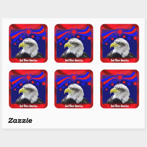 Patriotic God Bless America With Eagle Stickers Zazzle