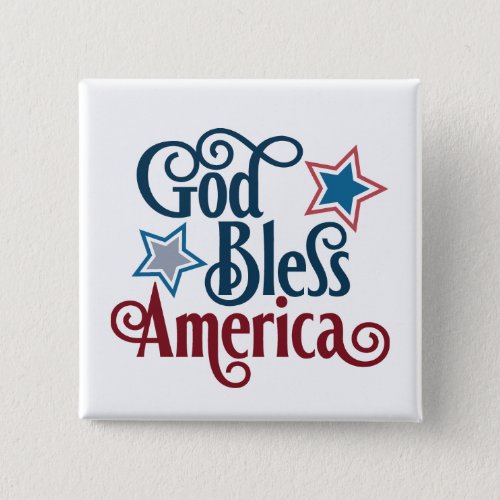 Patriotic God Bless America word art Button