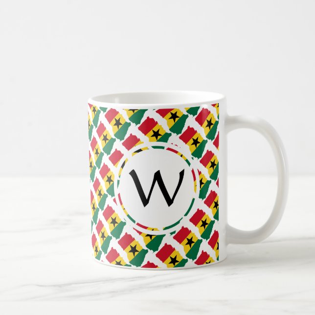 Patriotic GOD BLESS GHANA Monogram Coffee Mug (Right)