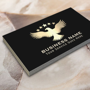 Patriotic Gold Stars Bald Eagle Professional Business Card