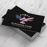 Patriotic Gold Stars USA Bald Eagle Military Business Card