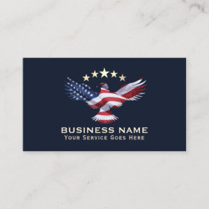 Patriotic Gold Stars USA Bald Eagle Military Navy Business Card