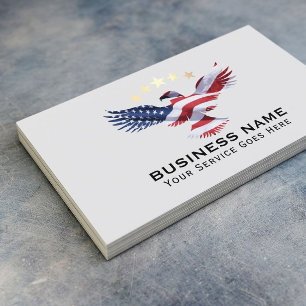 Patriotic Gold Stars USA Bald Eagle Military Plain Business Card