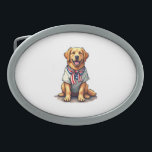 Patriotic Golden Dog Vintage Engraving Shirt 2 Belt Buckle<br><div class="desc">Patriotic Golden Dog Vintage Engraving Shirt 2</div>