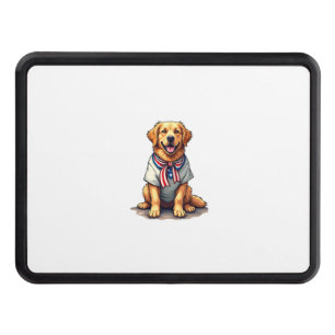 Patriotic Golden Dog Vintage Engraving Shirt 2 Hitch Cover