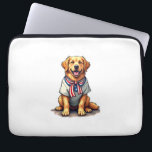 Patriotic Golden Dog Vintage Engraving Shirt 2 Laptop Sleeve<br><div class="desc">Patriotic Golden Dog Vintage Engraving Shirt 2</div>
