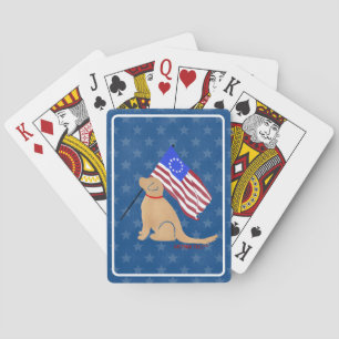 Patriotic Golden Retriever American Poker Cards