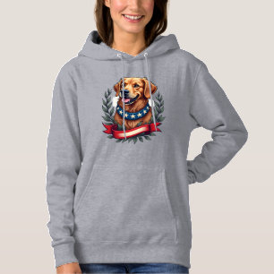 Patriotic Golden Retriever Americana Art Tee 2