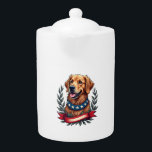 Patriotic Golden Retriever Americana Art Tee 2 Teapot<br><div class="desc">Patriotic Golden Retriever Americana Art Tee 2</div>