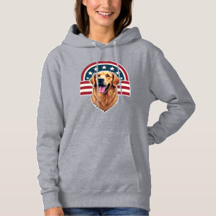 Patriotic Golden Retriever Arc Layout Shirt 2