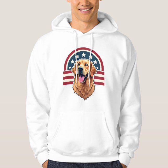 Patriotic Golden Retriever Arc Layout Shirt 2 (Front)