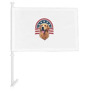 Patriotic Golden Retriever Arc Layout Shirt 2 Car Flag