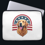Patriotic Golden Retriever Arc Layout Shirt 2 Laptop Sleeve<br><div class="desc">Patriotic Golden Retriever Arc Layout Shirt 2</div>