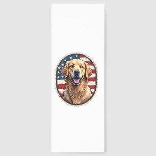 Patriotic Golden Retriever Badge Vintage Tee 4 Bookmarks
