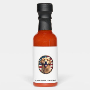 Patriotic Golden Retriever Badge Vintage Tee 4 Hot Sauces