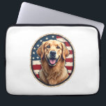 Patriotic Golden Retriever Badge Vintage Tee 4 Laptop Sleeve<br><div class="desc">Patriotic Golden Retriever Badge Vintage Tee 4</div>