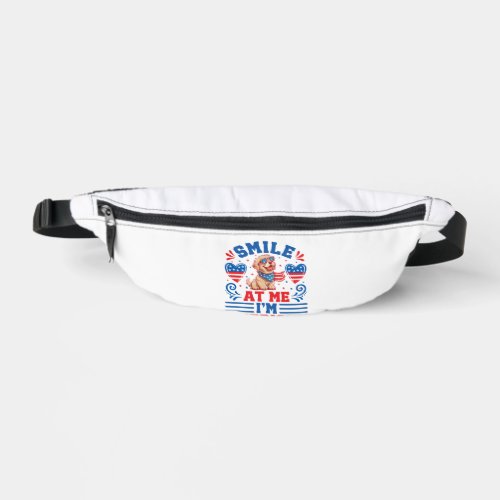 Patriotic Golden Retriever Dog for 4th Of July Fanny Pack
