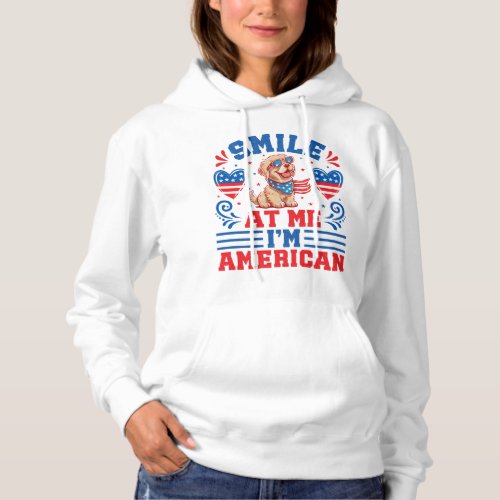 Patriotic Golden Retriever Dog for 4th Of July Hoodie