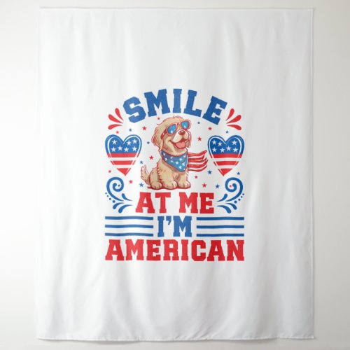 Patriotic Golden Retriever Dog for 4th Of July Tapestry