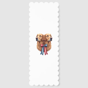 Patriotic Golden Retriever Double Portrait Shirt 2 Bookmarks