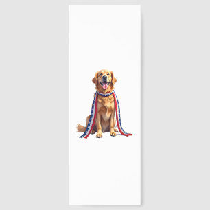 Patriotic Golden Retriever Falling Ribbon Shirt 2 Bookmarks