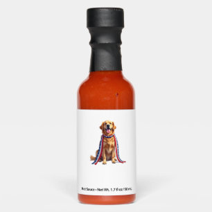 Patriotic Golden Retriever Falling Ribbon Shirt 2 Hot Sauces