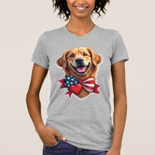 Patriotic Golden Retriever Lover Vintage Shirt