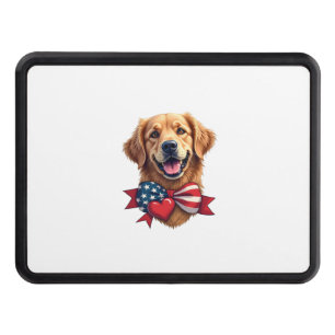 Patriotic Golden Retriever Lover Vintage Shirt Hitch Cover