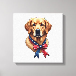 Patriotic Golden Retriever Memorial Day Tee 3 Canvas Print