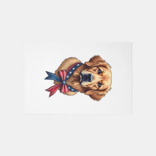 Patriotic Golden Retriever Memorial Day Tee 3 Rug